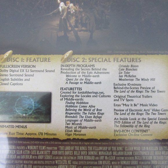 Lord Of The Rings Trilogy Fullscreen Special Edition 6 DVD Disc Set - Picture 6 of 12